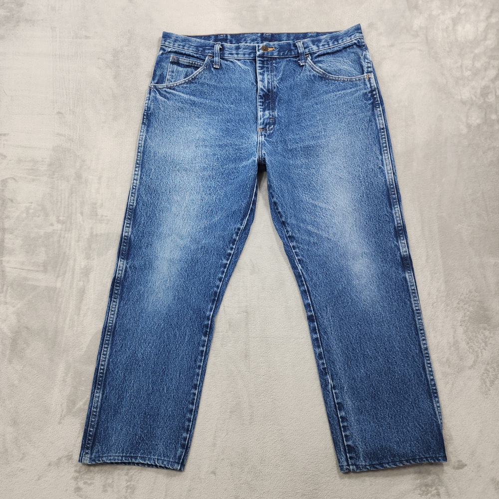Rustler Jeans Mens 38x29 Blue Medium Wash Relaxed Fit Straight Leg Denim Casual